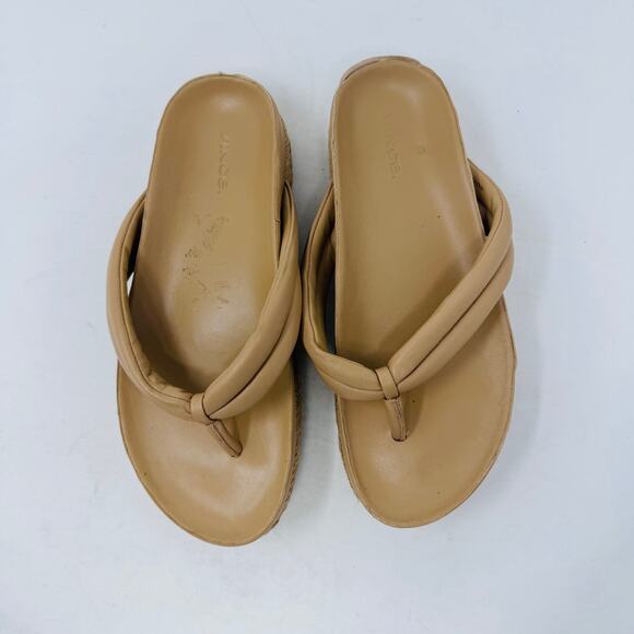 Vince Tan Leather Platform Flip Flop Sandals Women’s Size 7.5 - Picture 5 of 12